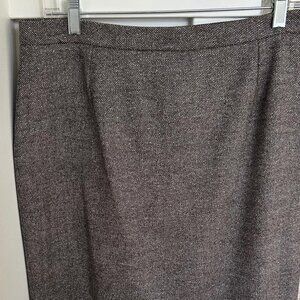 Celine Brown Tweed Pencil Skirt Size S
